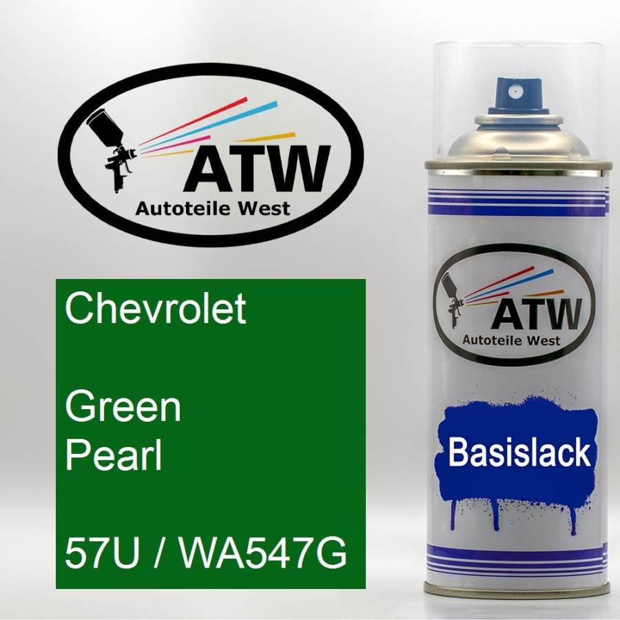 Chevrolet, Green Pearl, 57U / WA547G: 400ml Sprühdose, von ATW Autoteile West.